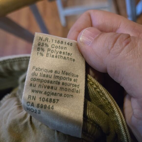 AG Adriano Goldschmied 32x33 Tan Stretch Cotton Straight Leg Pants - Picture 4 of 9